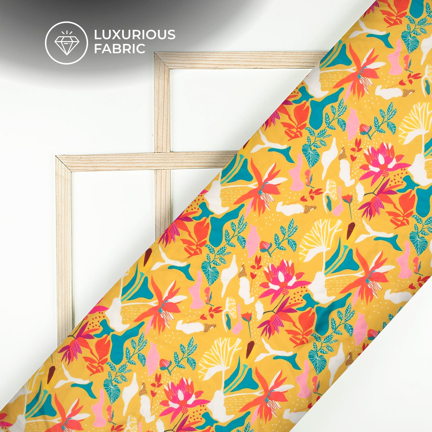 Garden Chic: Stylish Floral Digital Print Modal Satin Fabric