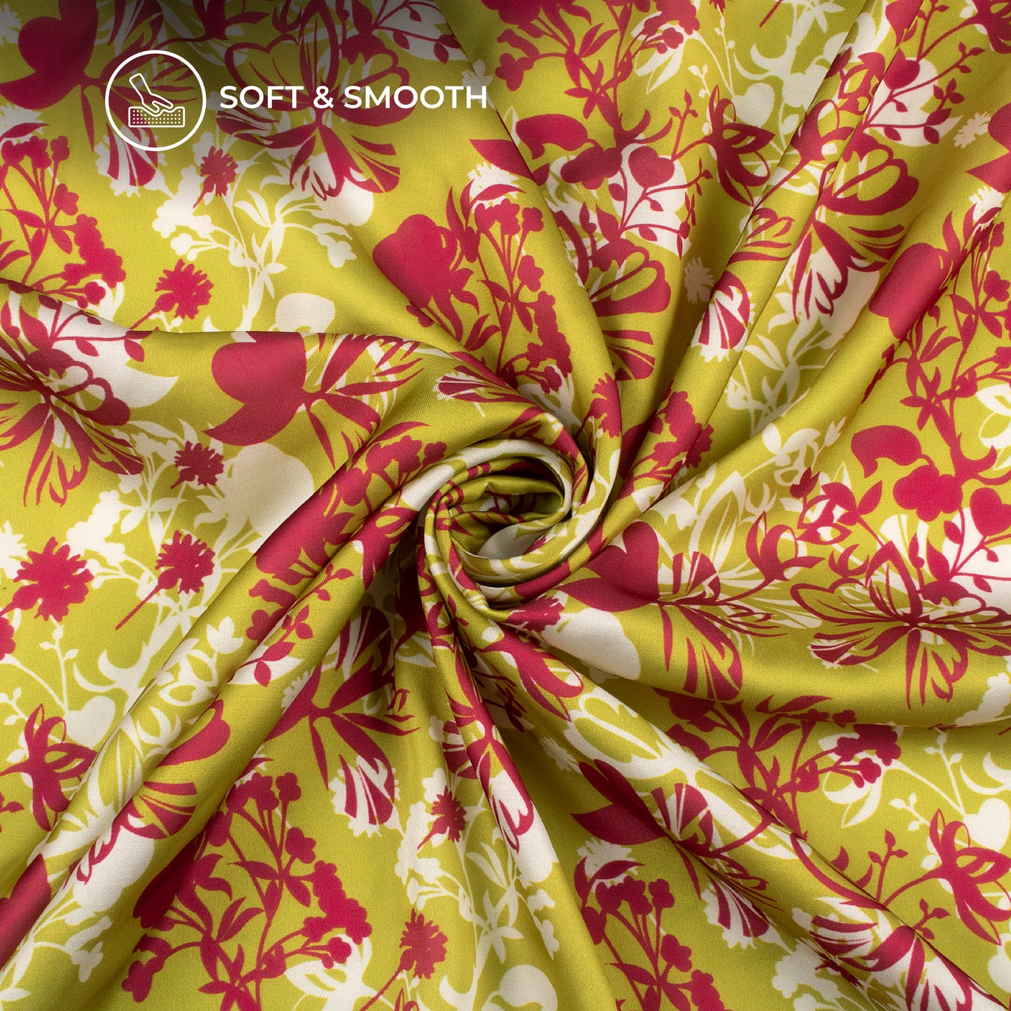 Exclusive Edition: Floral Digital Print Modal Satin Fabric