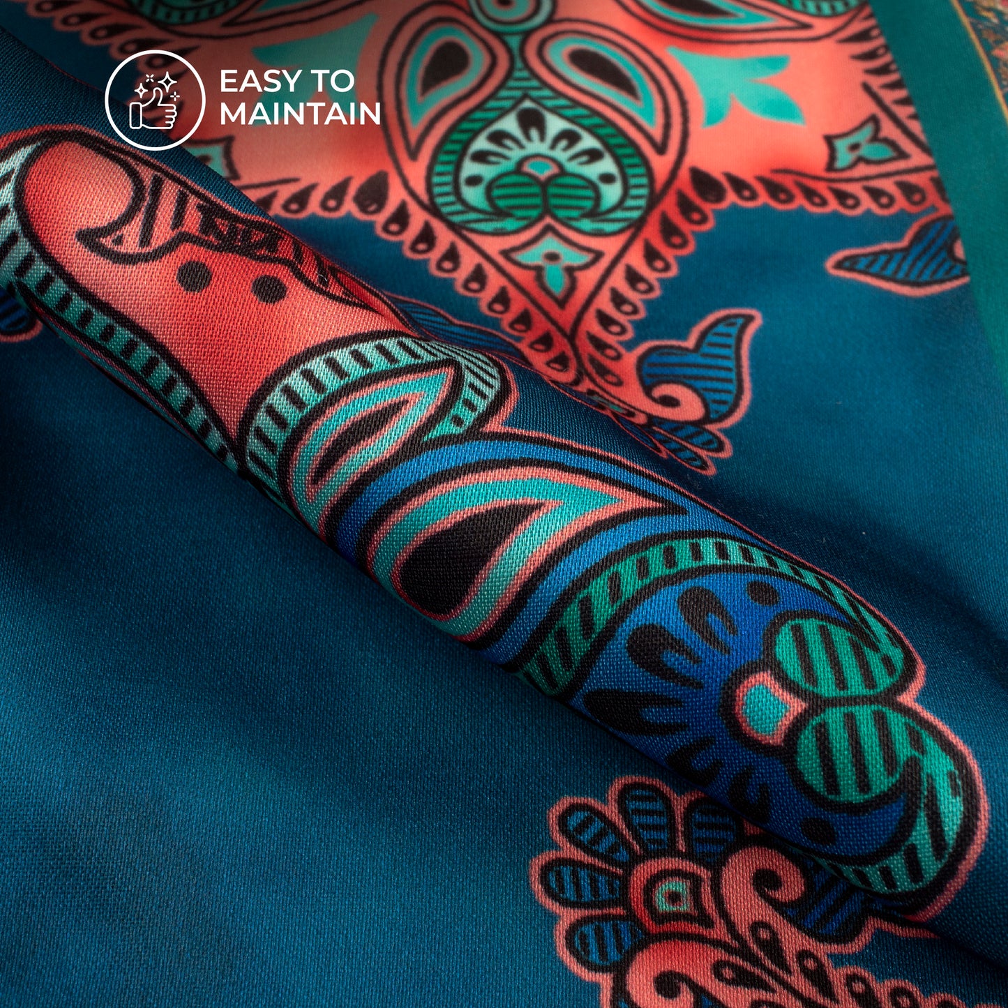 Luxurious Ethnic Digital Print Modal Satin Fabric