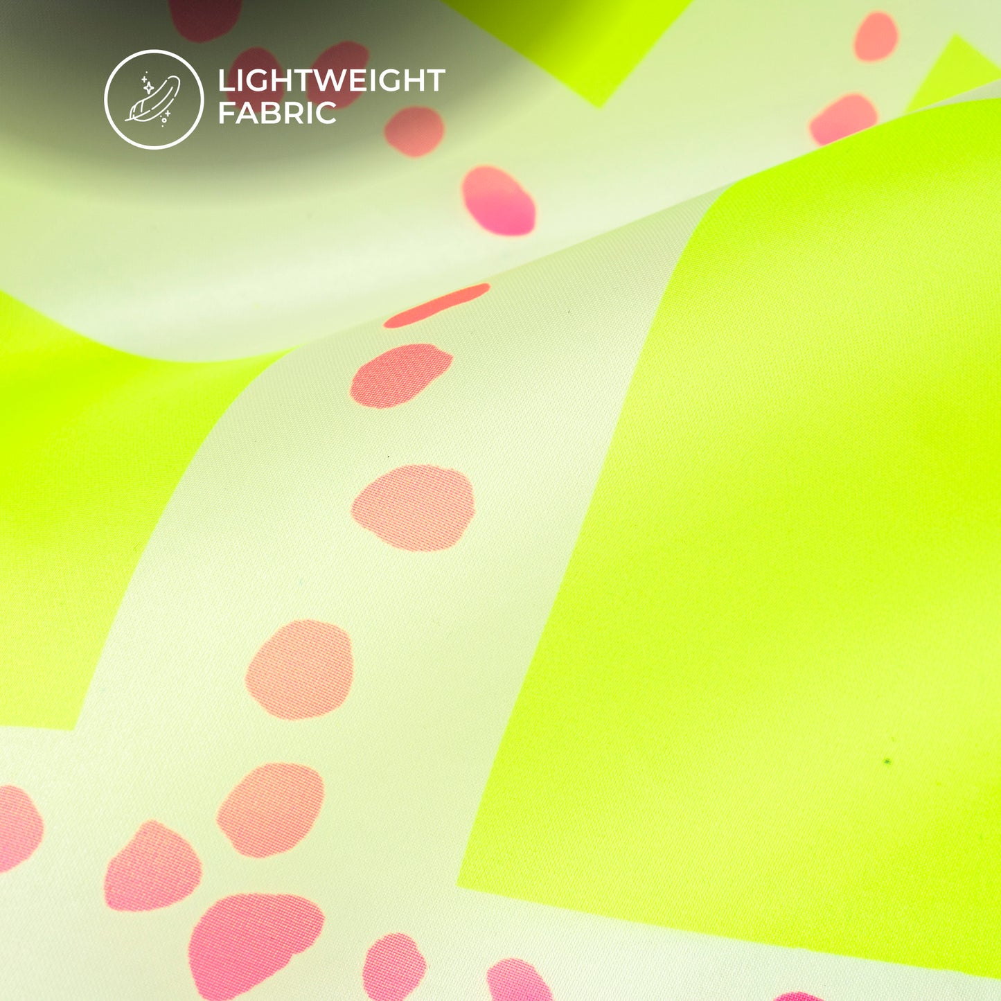 Neon Enchantment: Digital Print Organza Satin Fabric