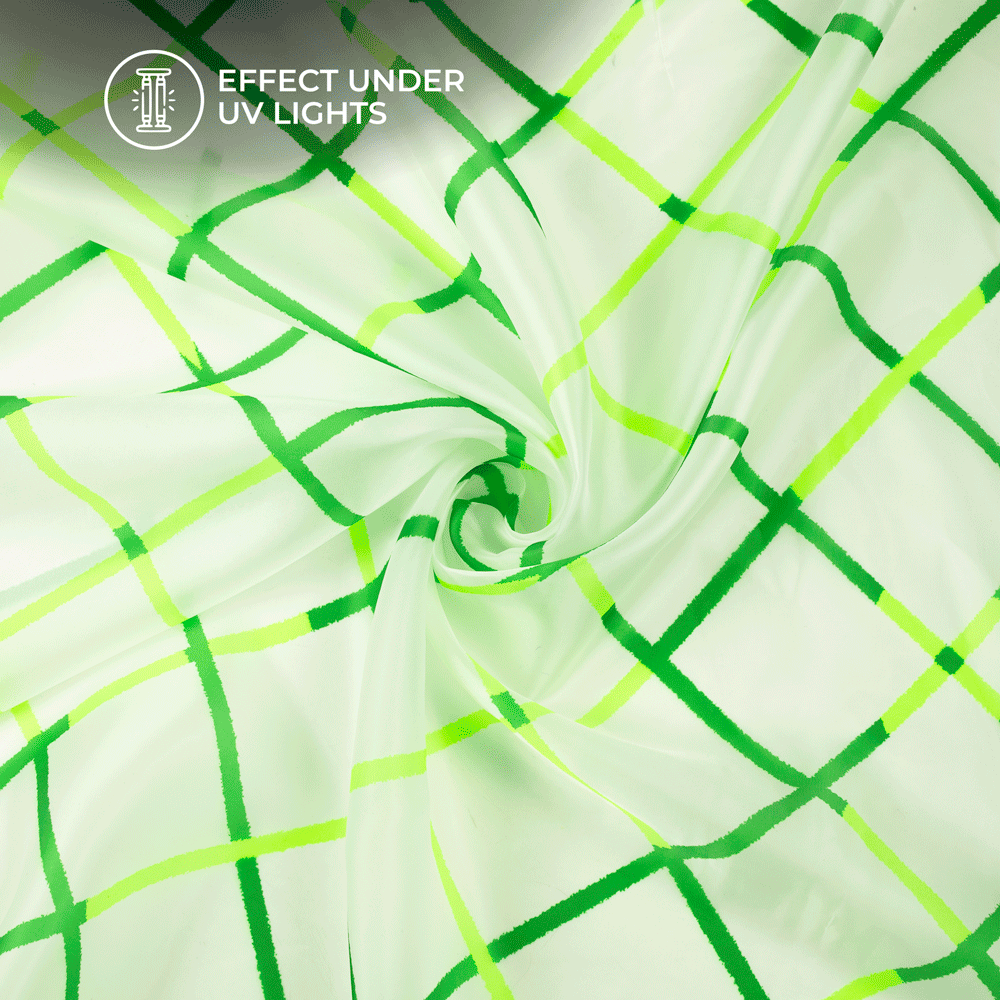 Neon Sheen: Glossy Digital Print Organza Satin Fabric