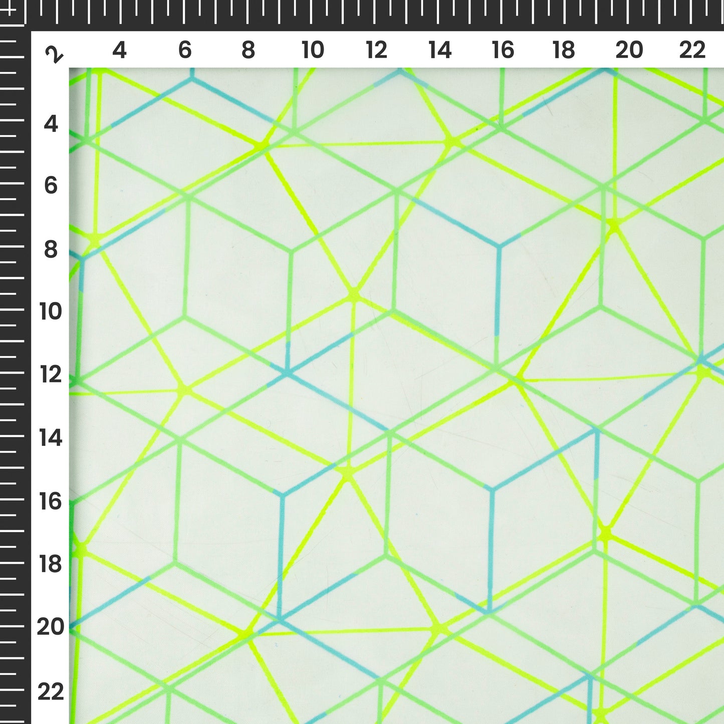 Neon Elegance: Illuminated Digital Print Organza Satin Fabric