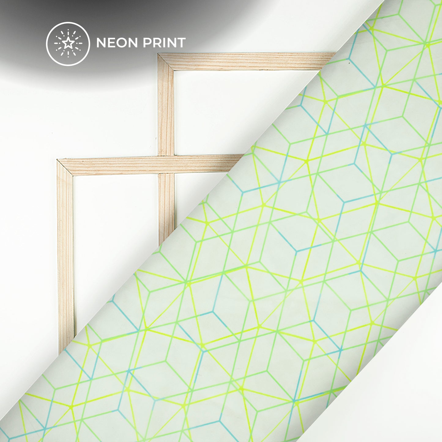 Neon Elegance: Illuminated Digital Print Organza Satin Fabric