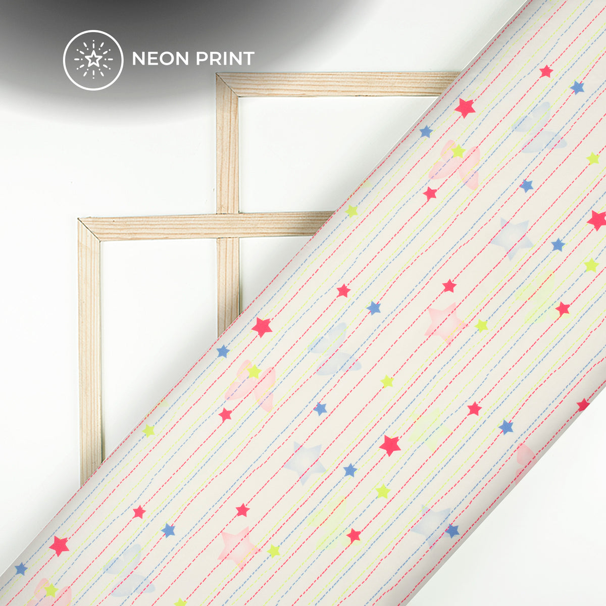 Neon Striped Elegance Digital Print Lycra Fabric (Width 58 Inches)