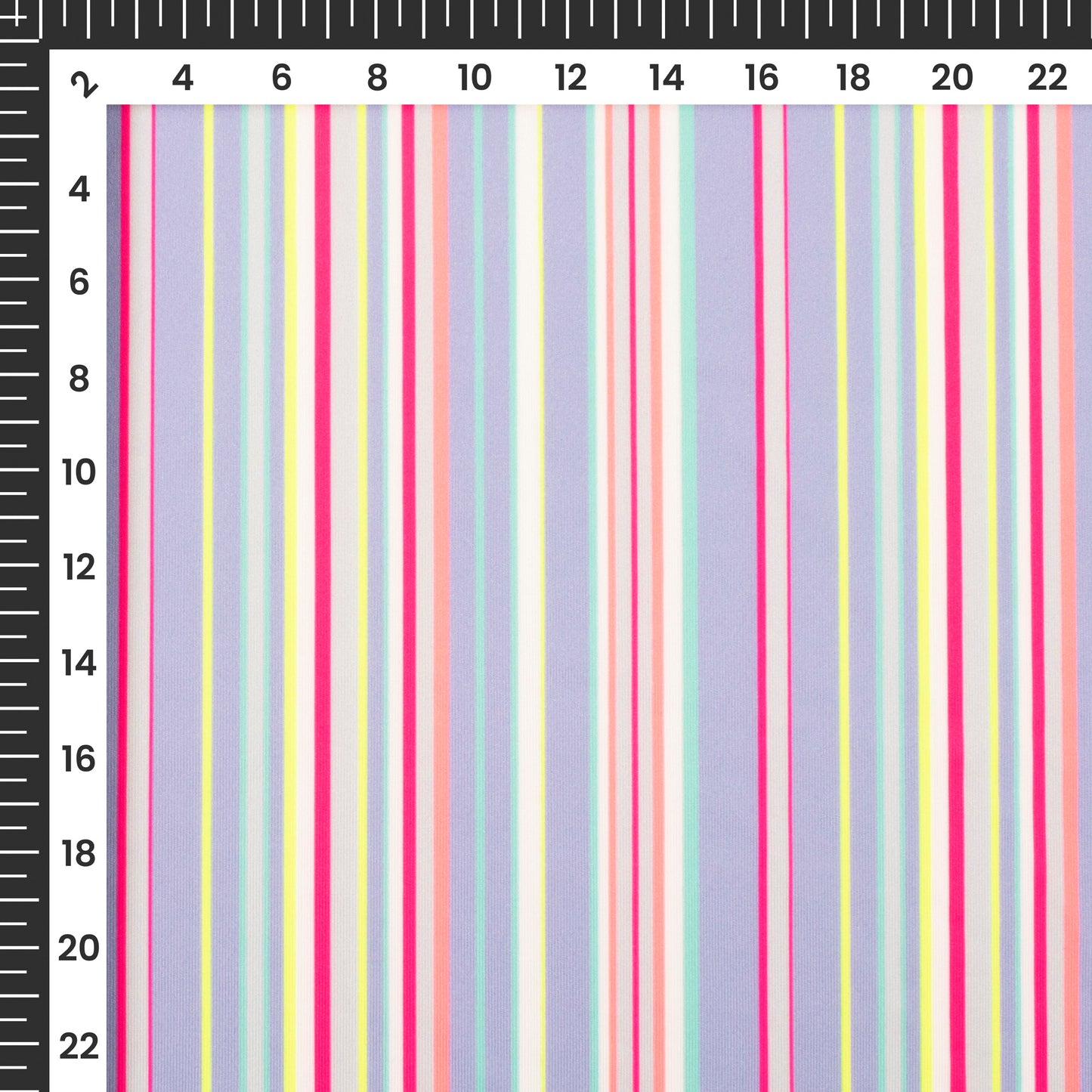 Neon Stripe Chic: Fashionable Digital Print Lycra Fabric (Width 58 Inches)