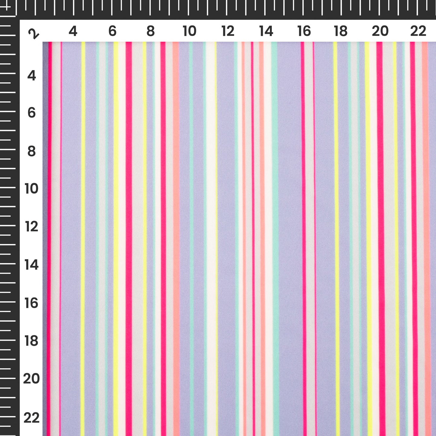 Neon Stripe Chic: Fashionable Digital Print Lycra Fabric (Width 58 Inches)
