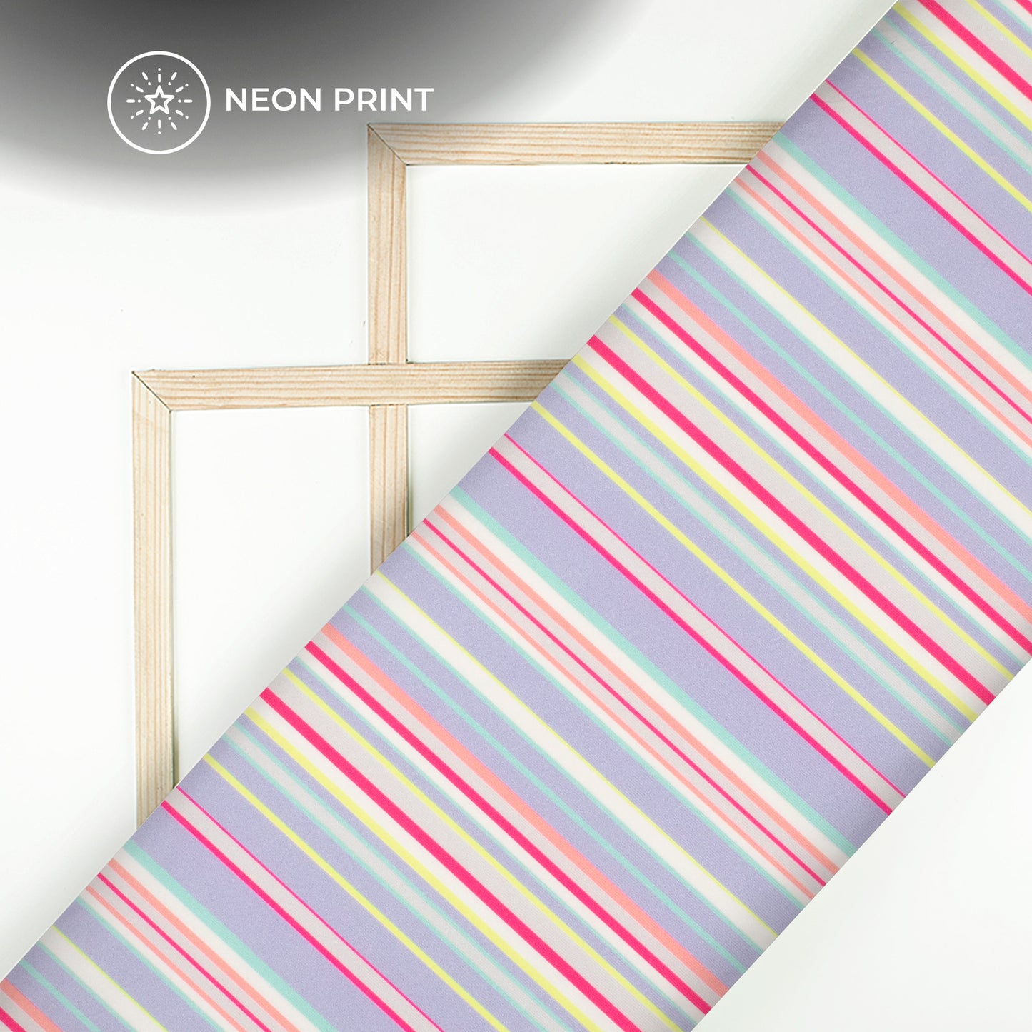 Neon Stripe Chic: Fashionable Digital Print Lycra Fabric (Width 58 Inches)