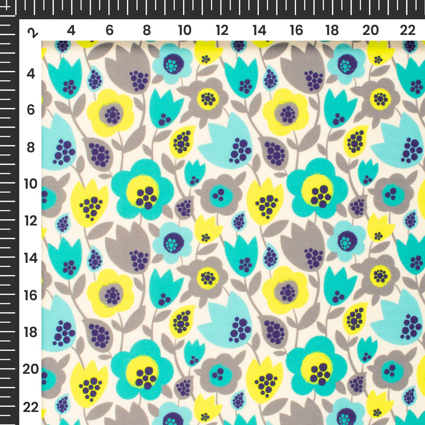 Neon Floral Finesse: Luxurious Digital Print Lycra Fabric (Width 58 Inches)