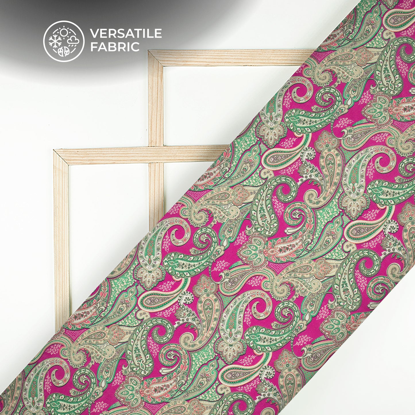 Royal Paisley Digital Print Viscose Muslin Fabric