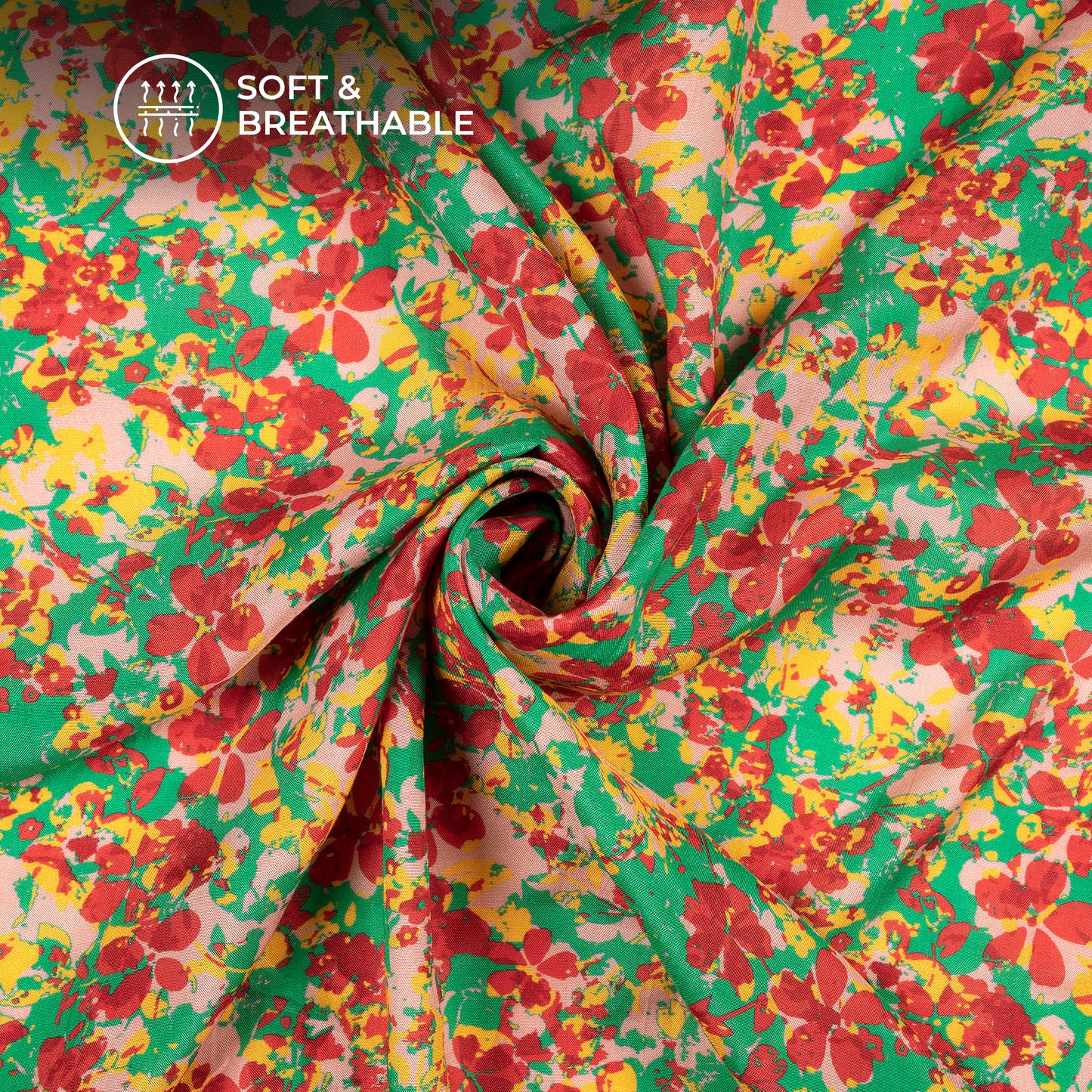Spring Blossom Digital Print Viscose Muslin Fabric