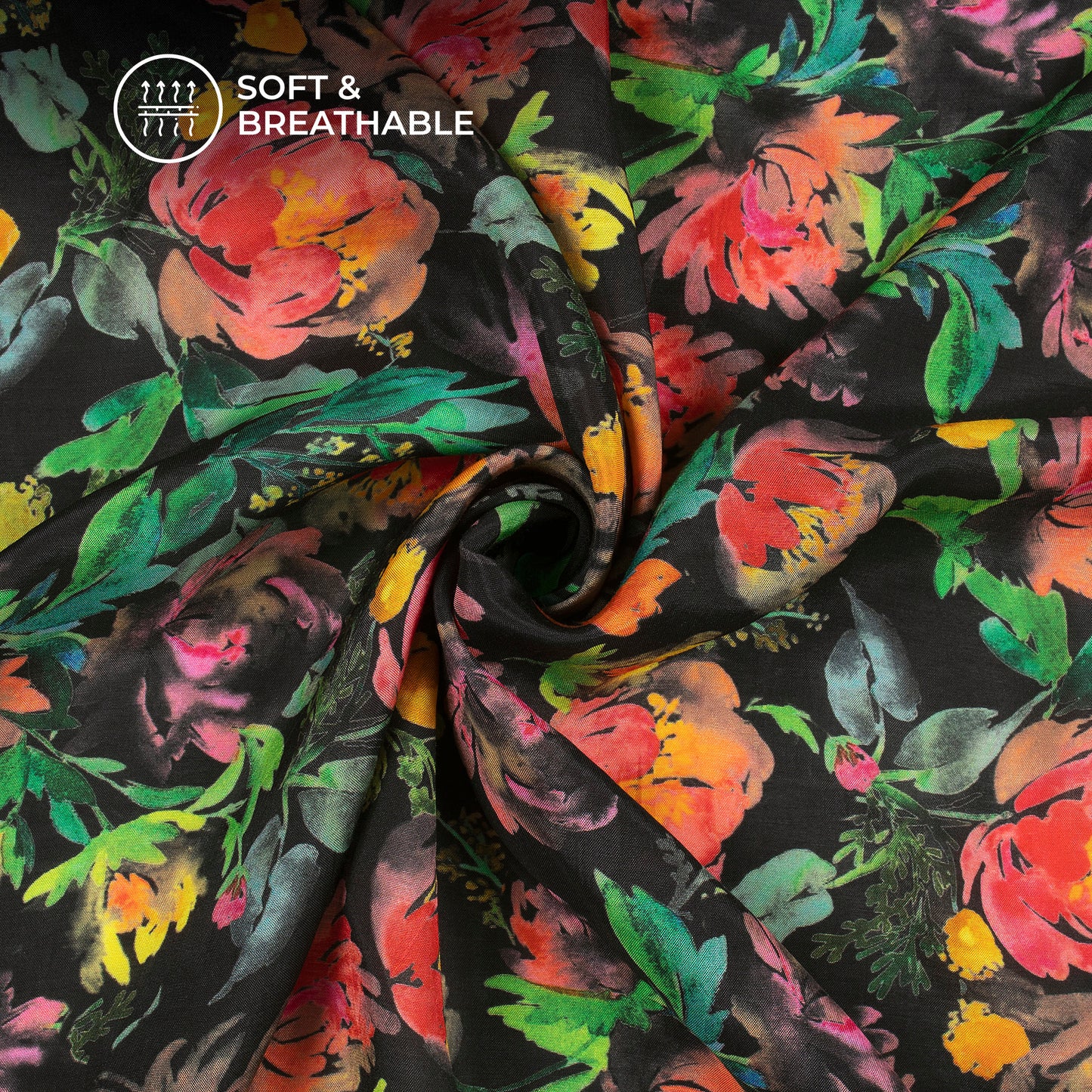 Botanial Beauty Digital Print Viscose Muslin Fabric