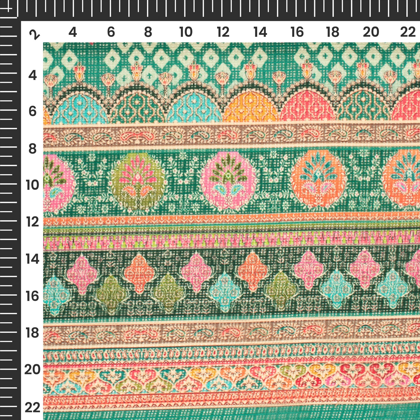 Retro Bandhanii Digital Print Kota Doria Fabric
