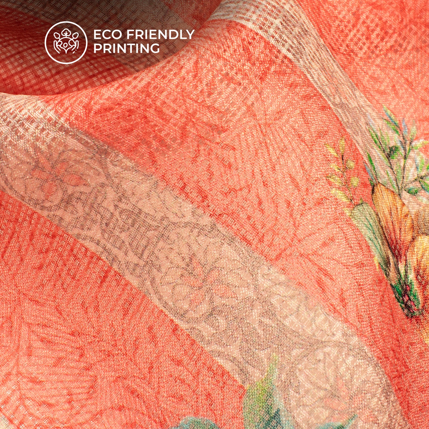 Traditional Daman Digital Print Kota Doria Fabric