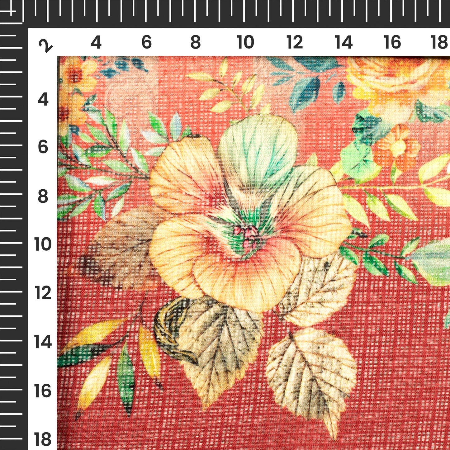 Traditional Daman Digital Print Kota Doria Fabric