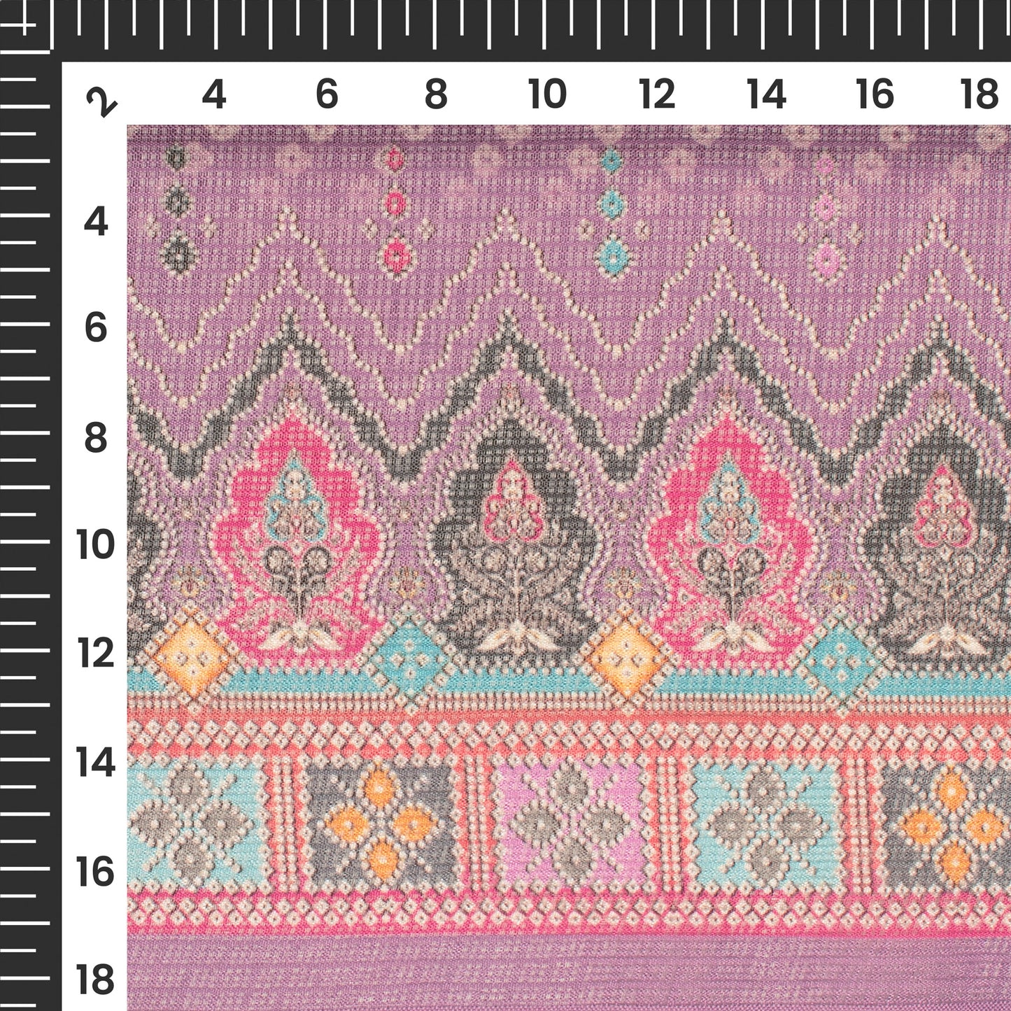 Trendy Chevron Bandhanii Digital Print Kota Doria Fabric