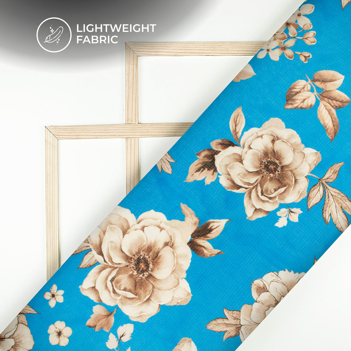 Seamless Floral Digital Print Kota Doria Fabric