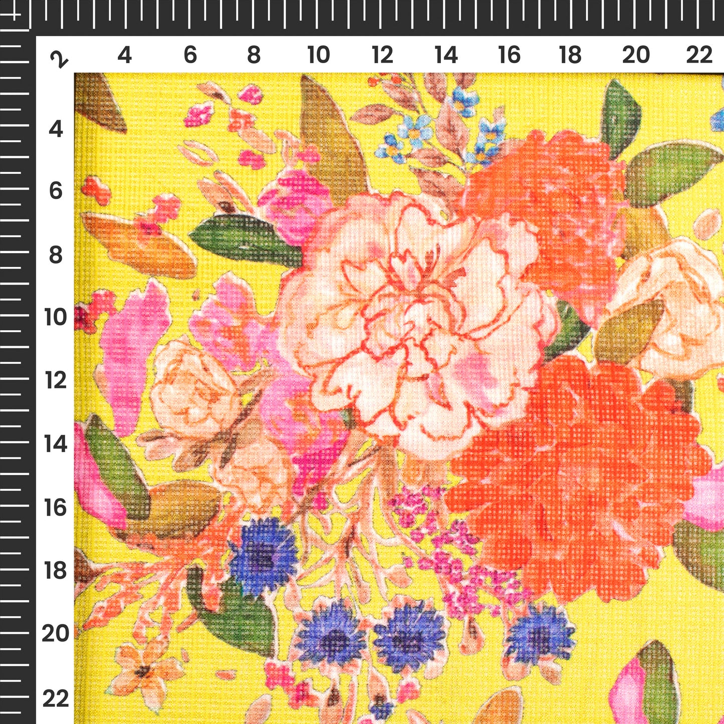 Vibrant Floral Digital Print Kota Doria Fabric
