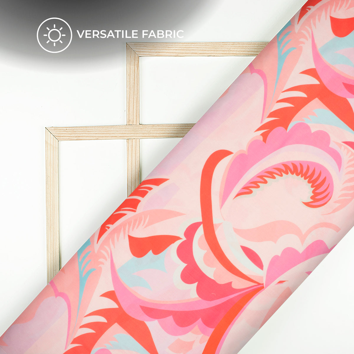 Smooth Radiance: Pink Digital Print Poly Glazed Cotton Fabric