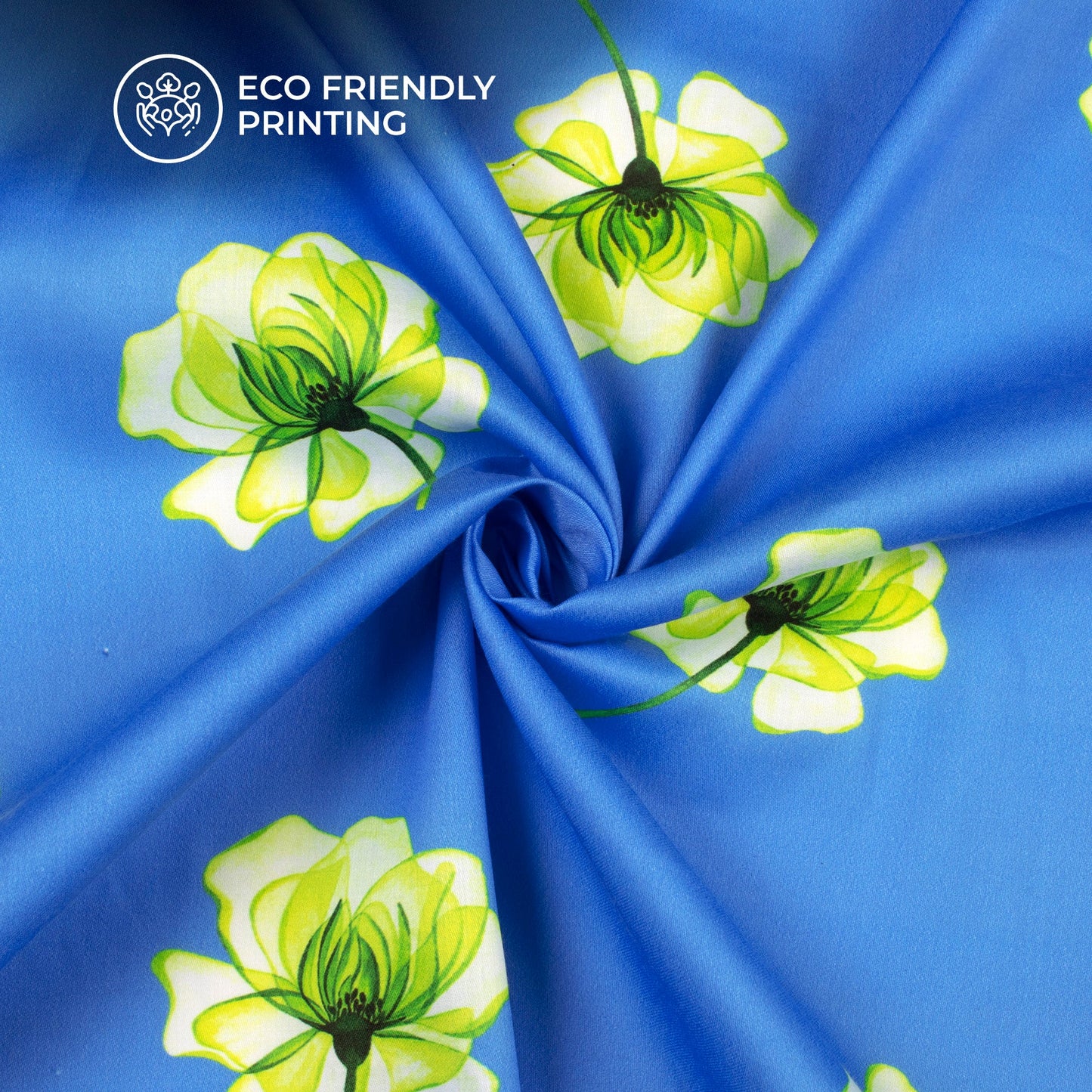 Floral Finesse: Elegant Digital Print Poly Glazed Cotton Fabric