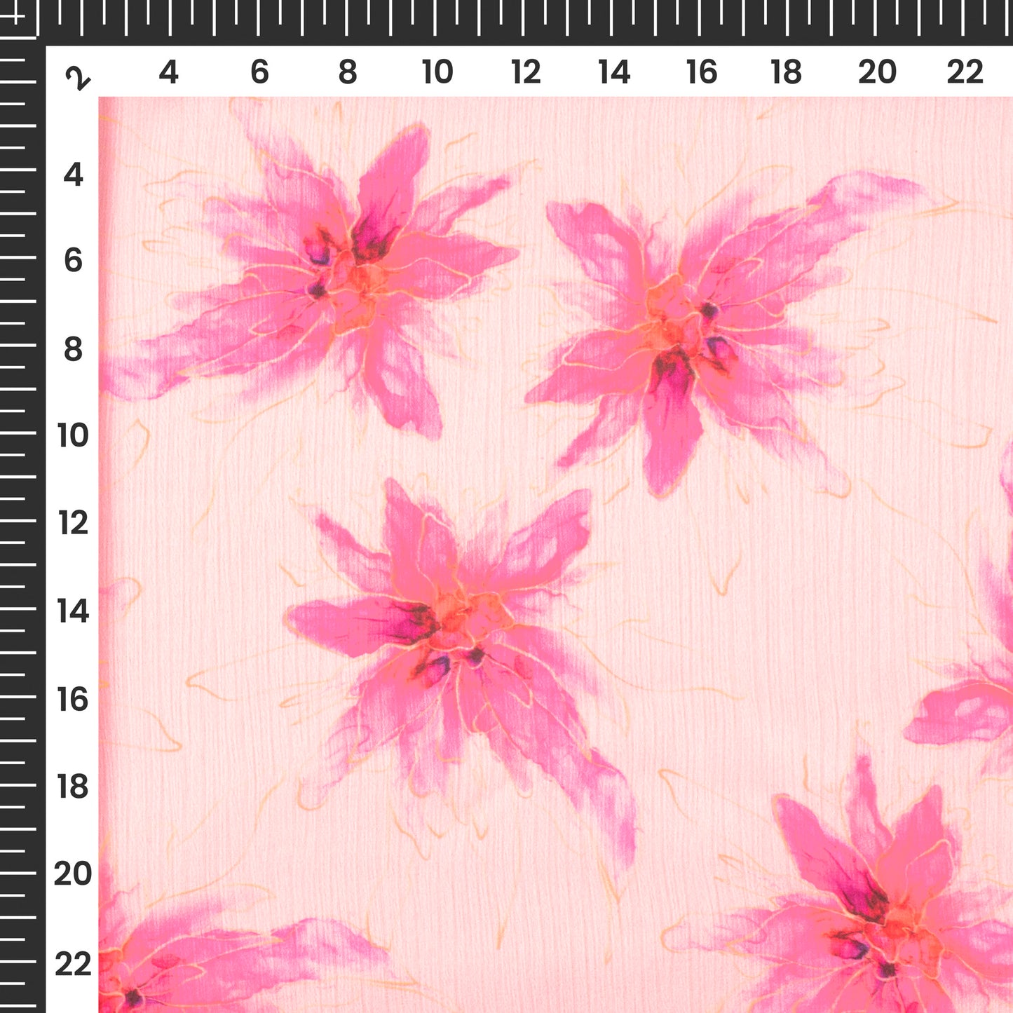 Charming Floral Digital Print Chiffon Satin Fabric