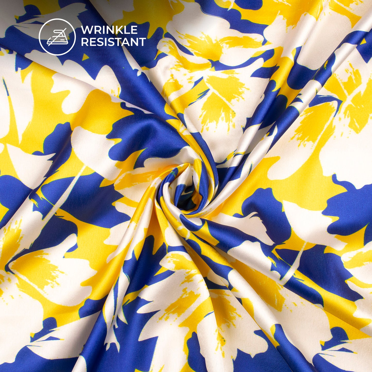 Beautiful Glossy: Floral Digital Print Japan Satin Fabric