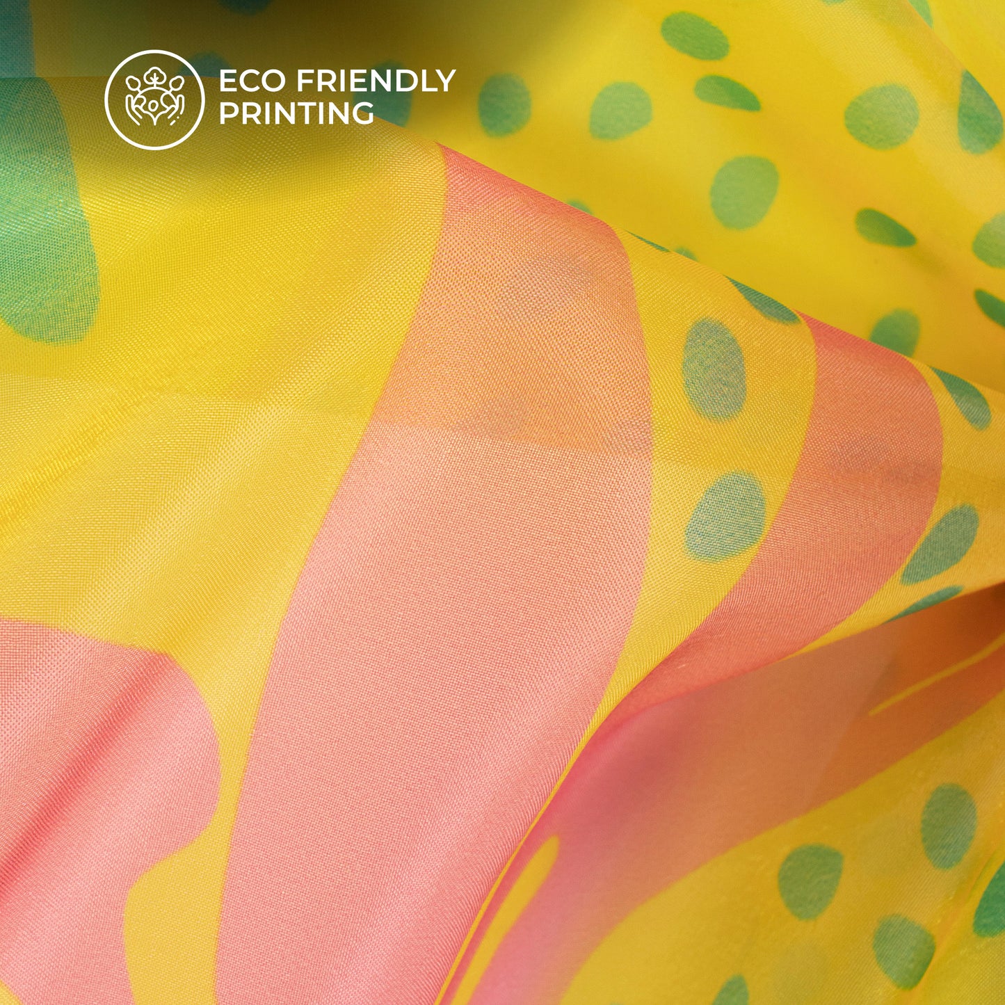 Blissful Blossom: Floral Digital Print Organza Satin Fabric