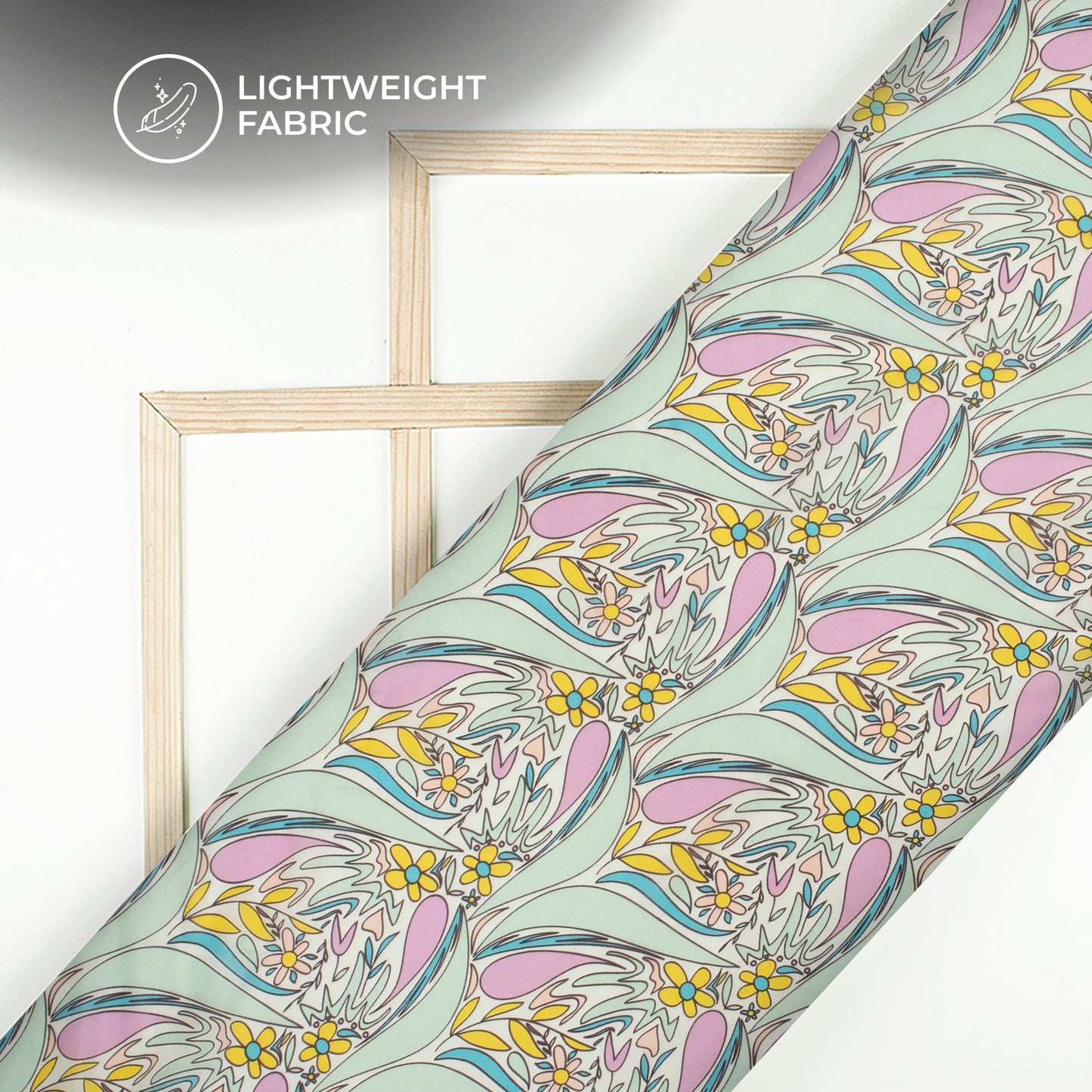 Floral Elegance: Luxurious Digital Print Organza Satin Fabric