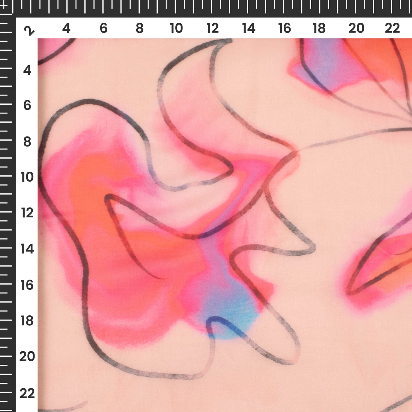 Catchy Floral: Enrapturing Digital Print Organza Satin Fabric