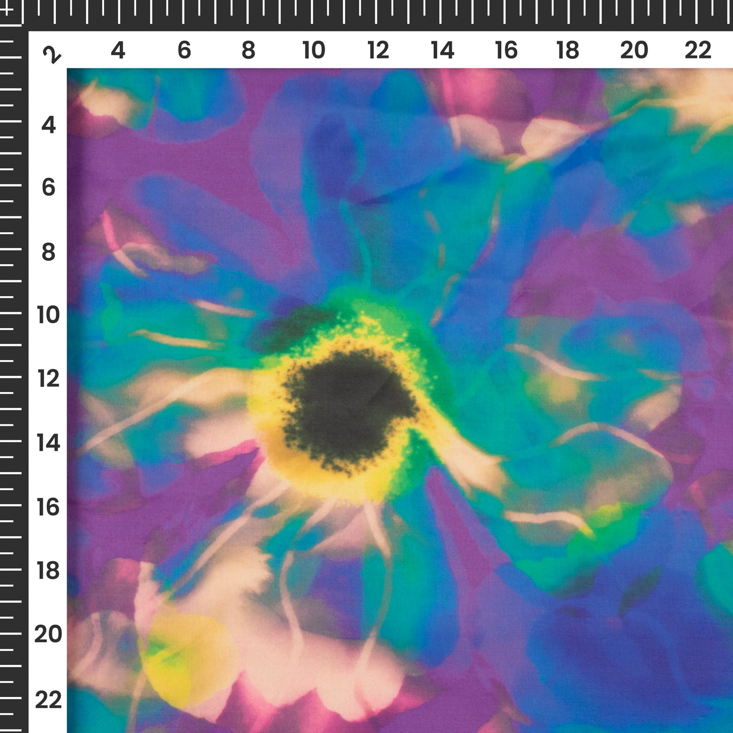 Divine Blossoms: Floral Digital Print Organza Satin Fabric