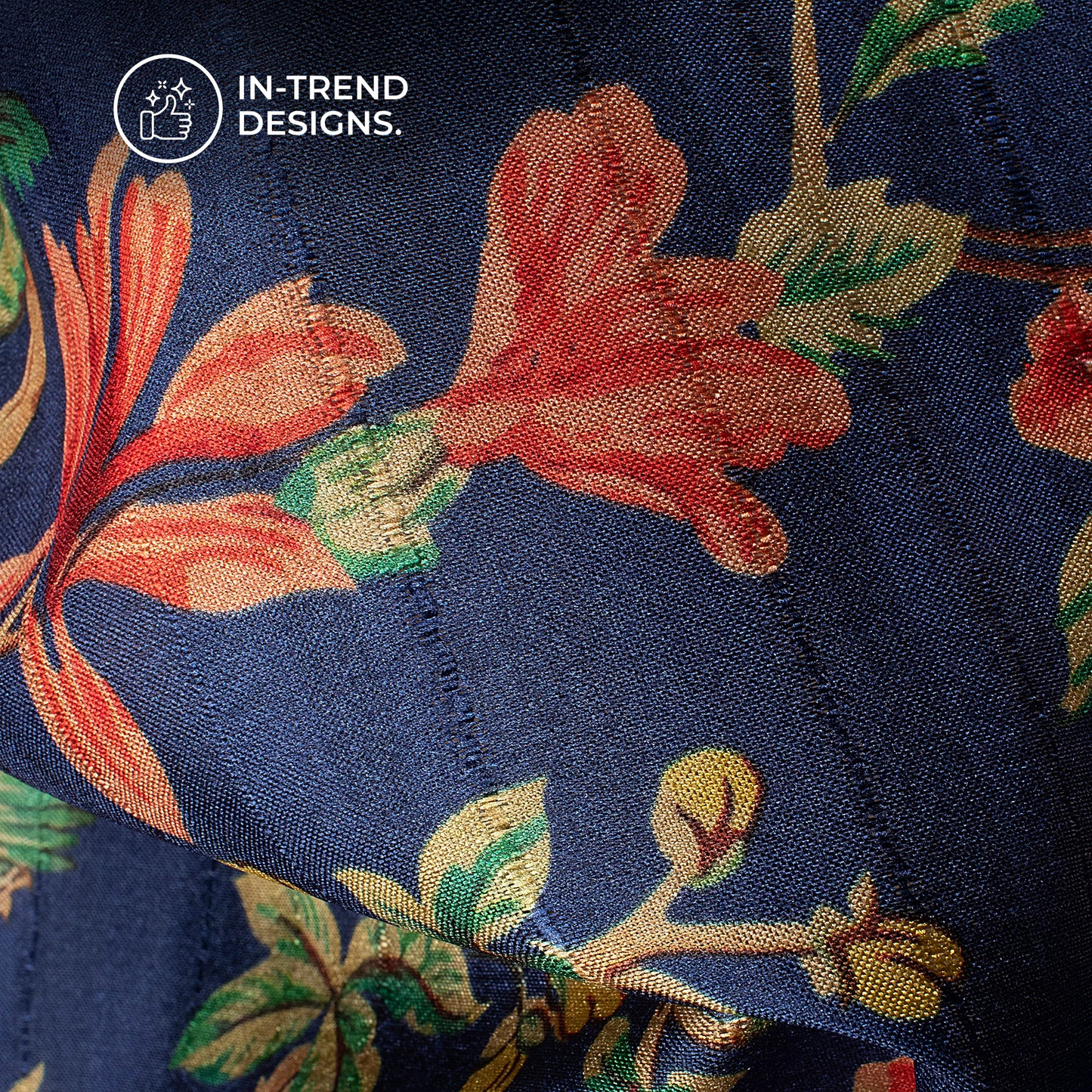 Silken Serenity: Floral Digital Print Art Tusser Silk Fabric
