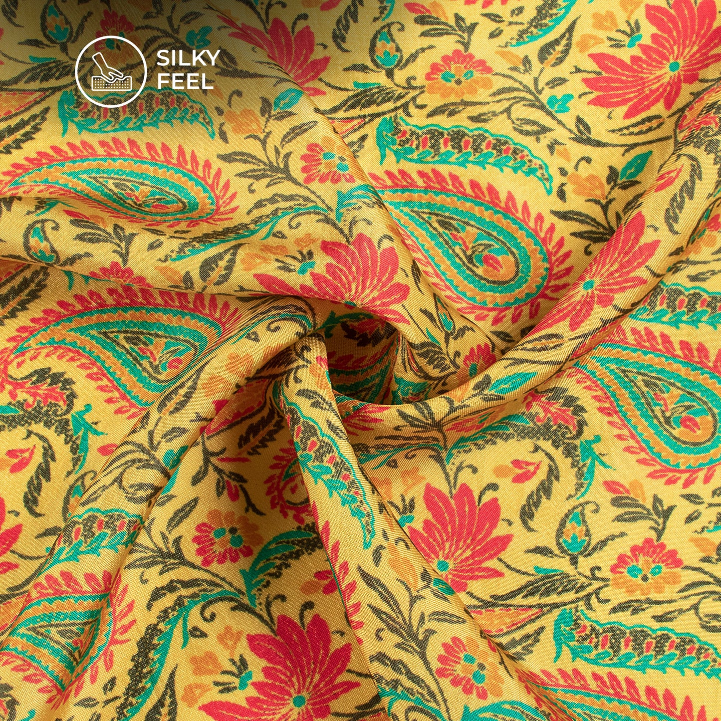 Pure Elegance: Paisley Digital Print Viscose Gaji Silk Fabric