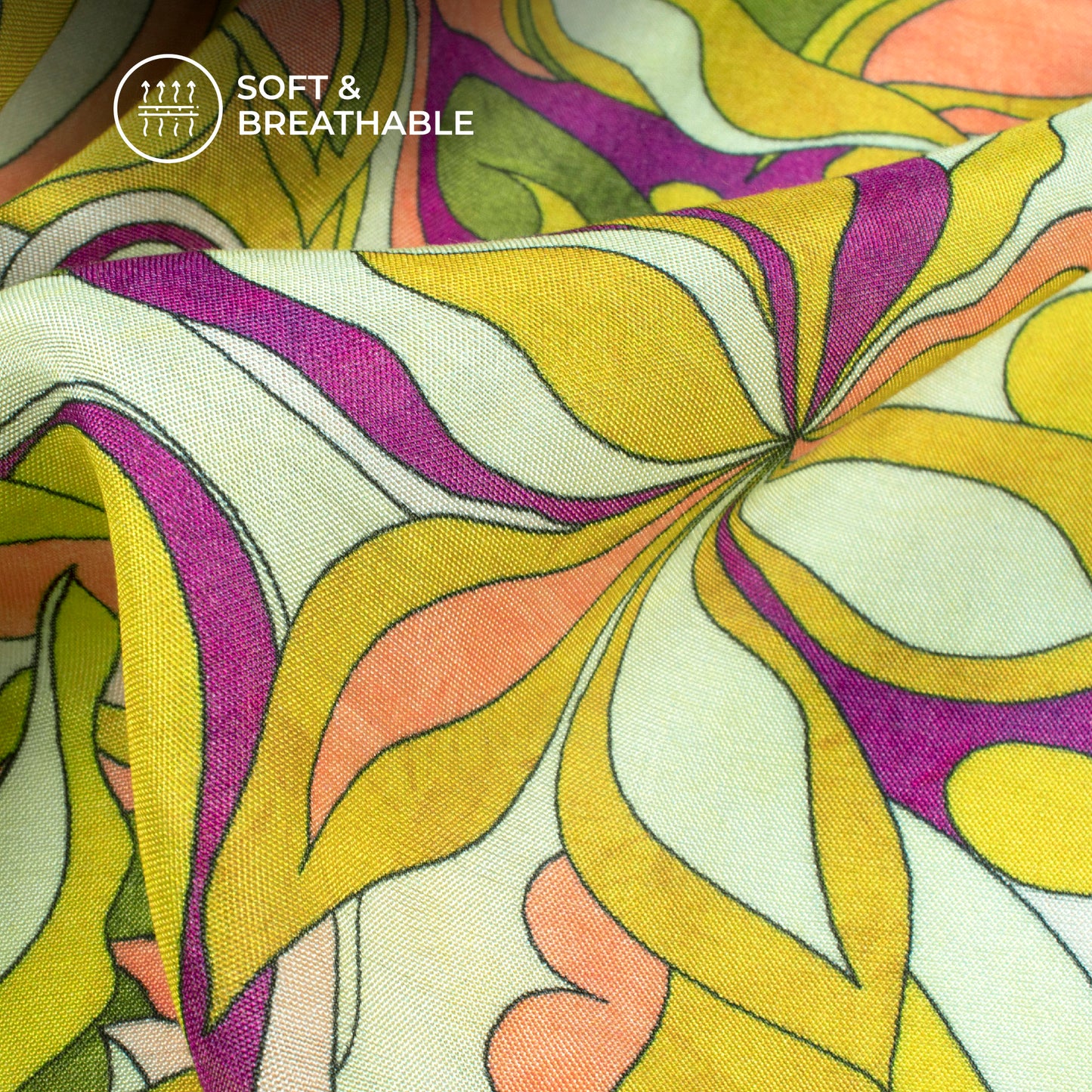 Divine Floral: Beautiful Digital Print Viscose Muslin Fabric