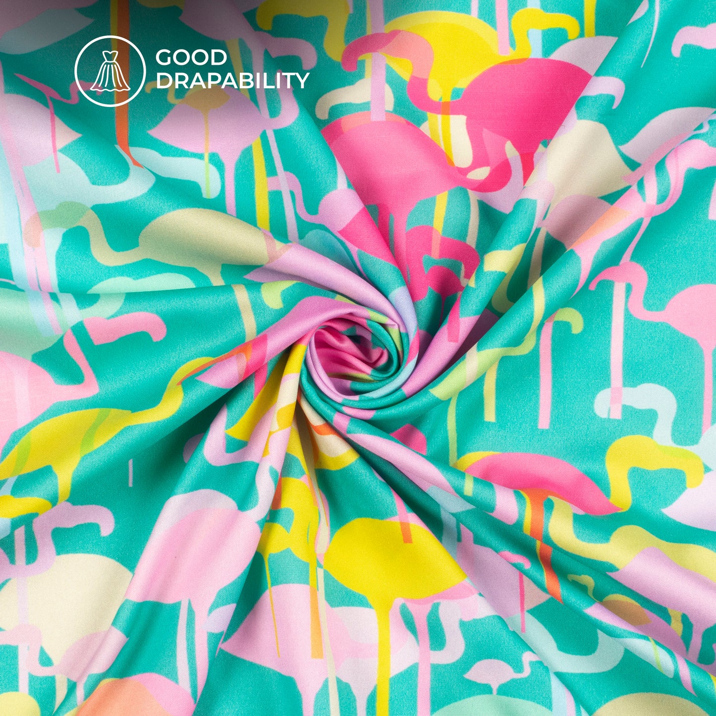 Whispering Beauty: Graceful Digital Print Butter Crepe Fabric