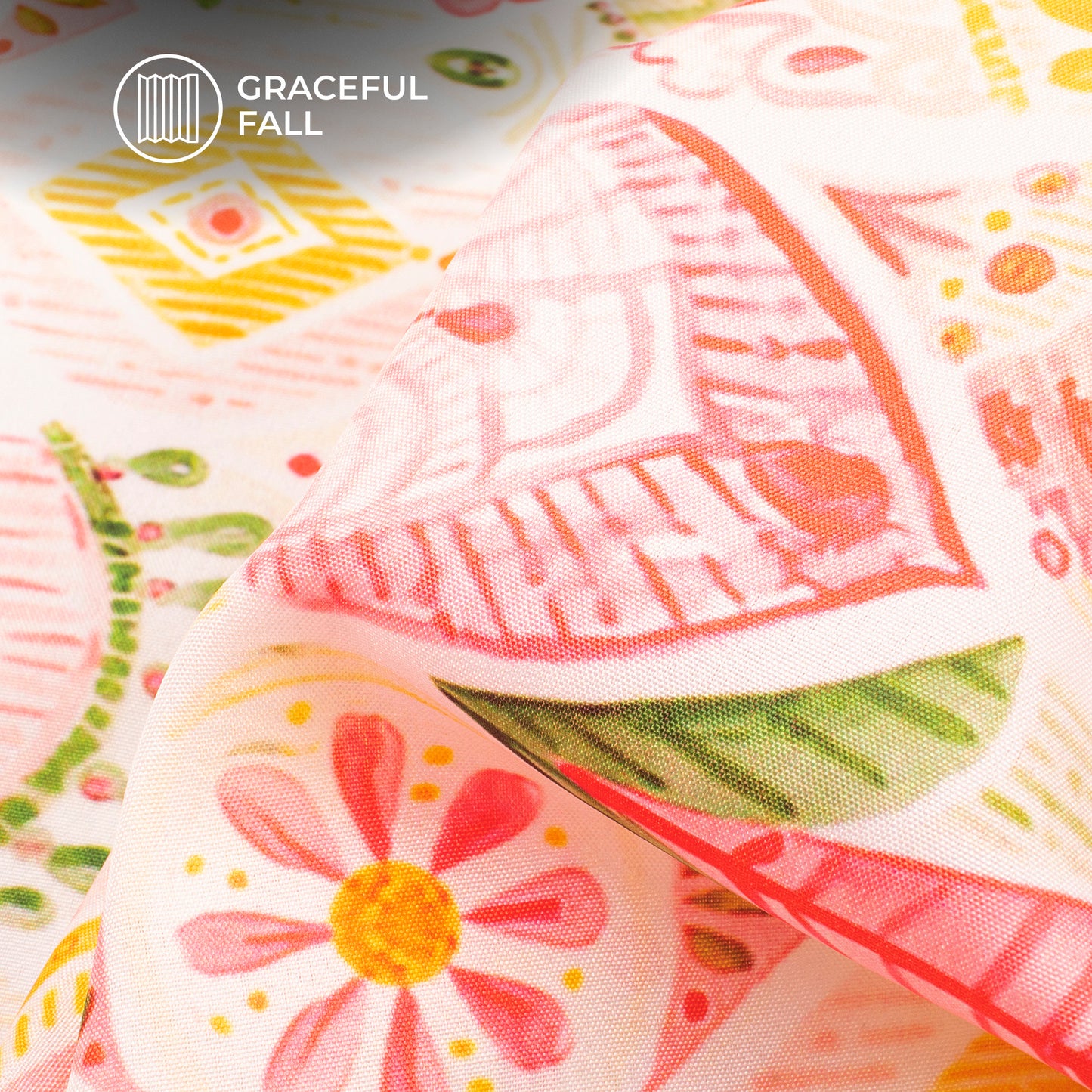 Exclusive Traditional Mugal Art Digital Print Butter Crepe Fabric