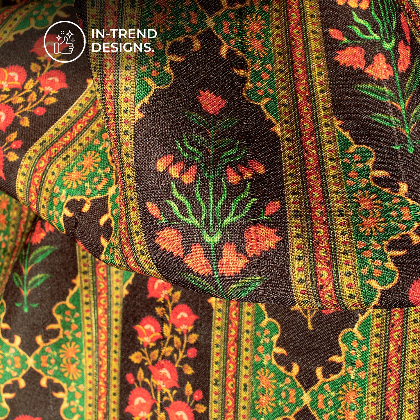 Exclusive Mugal Era Art Digital Print Art Tusser Silk Fabric