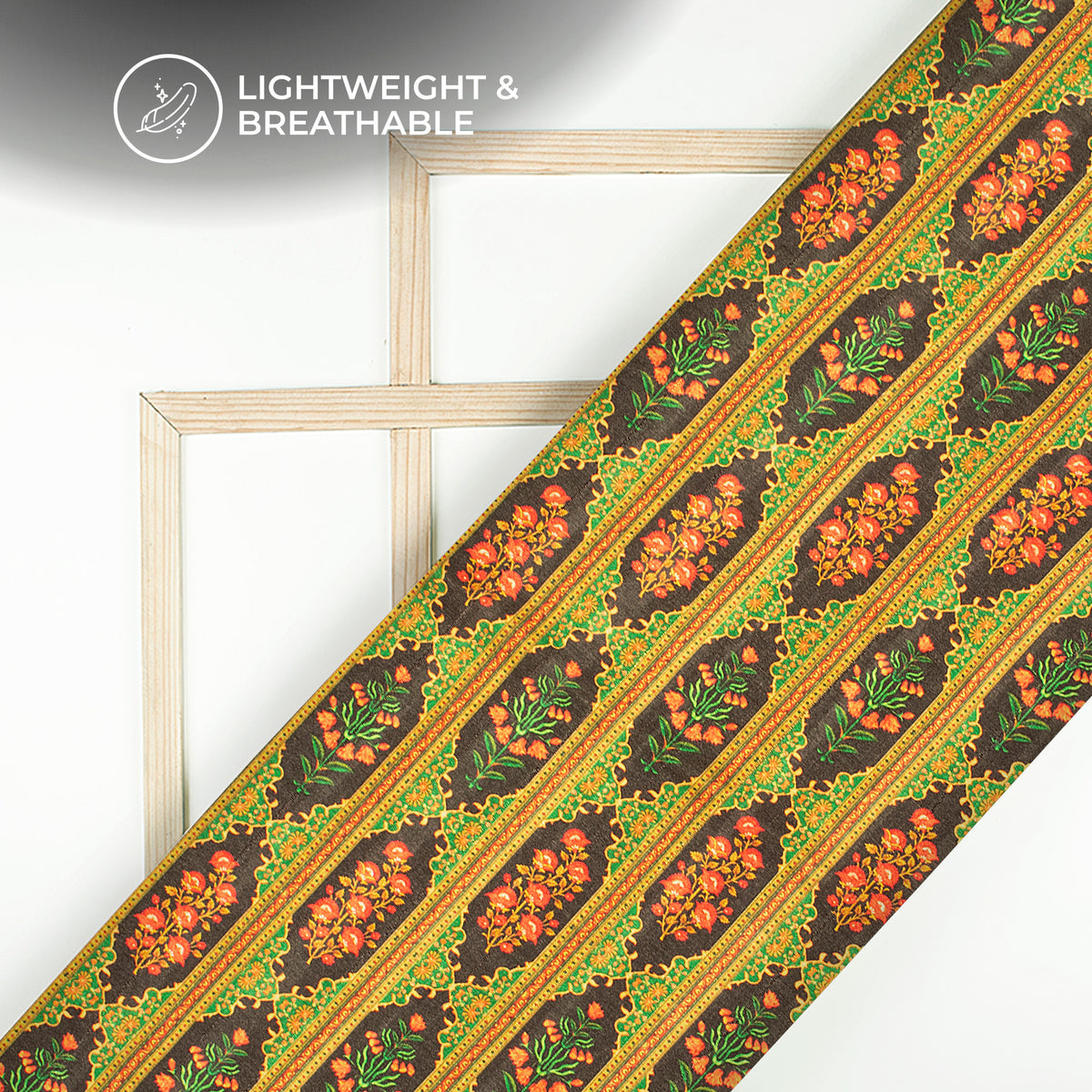 Exclusive Mugal Era Art Digital Print Art Tusser Silk Fabric
