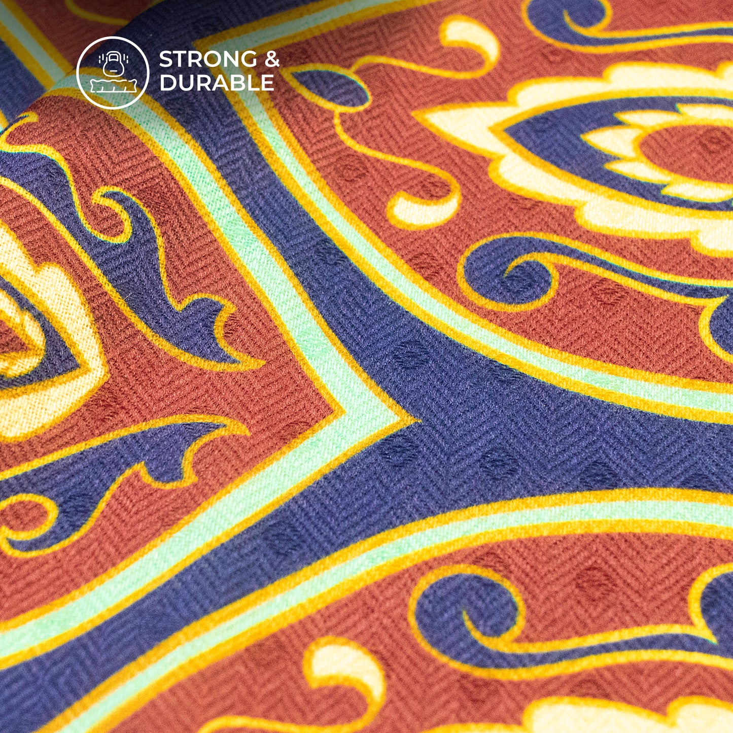 Seamless Retro Filigree Digital Print Elegant Blend Pashmina Fabric