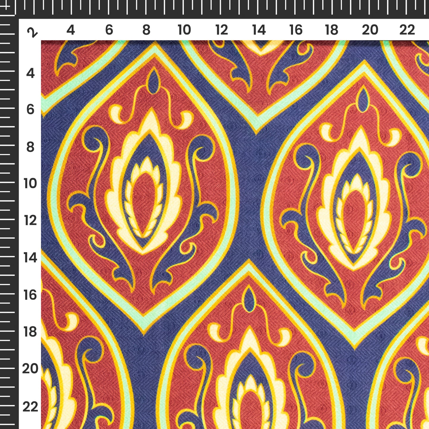 Seamless Retro Filigree Digital Print Elegant Blend Pashmina Fabric