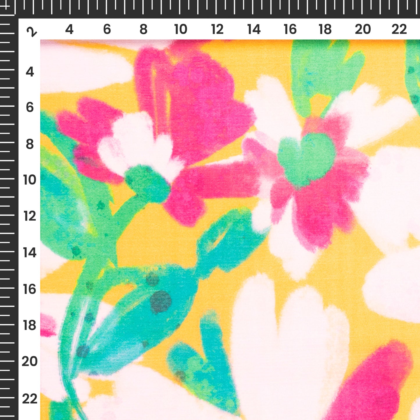 Poppy Botanical Flowers and Leaves Digital Print Chinnon Chiffon Fabric