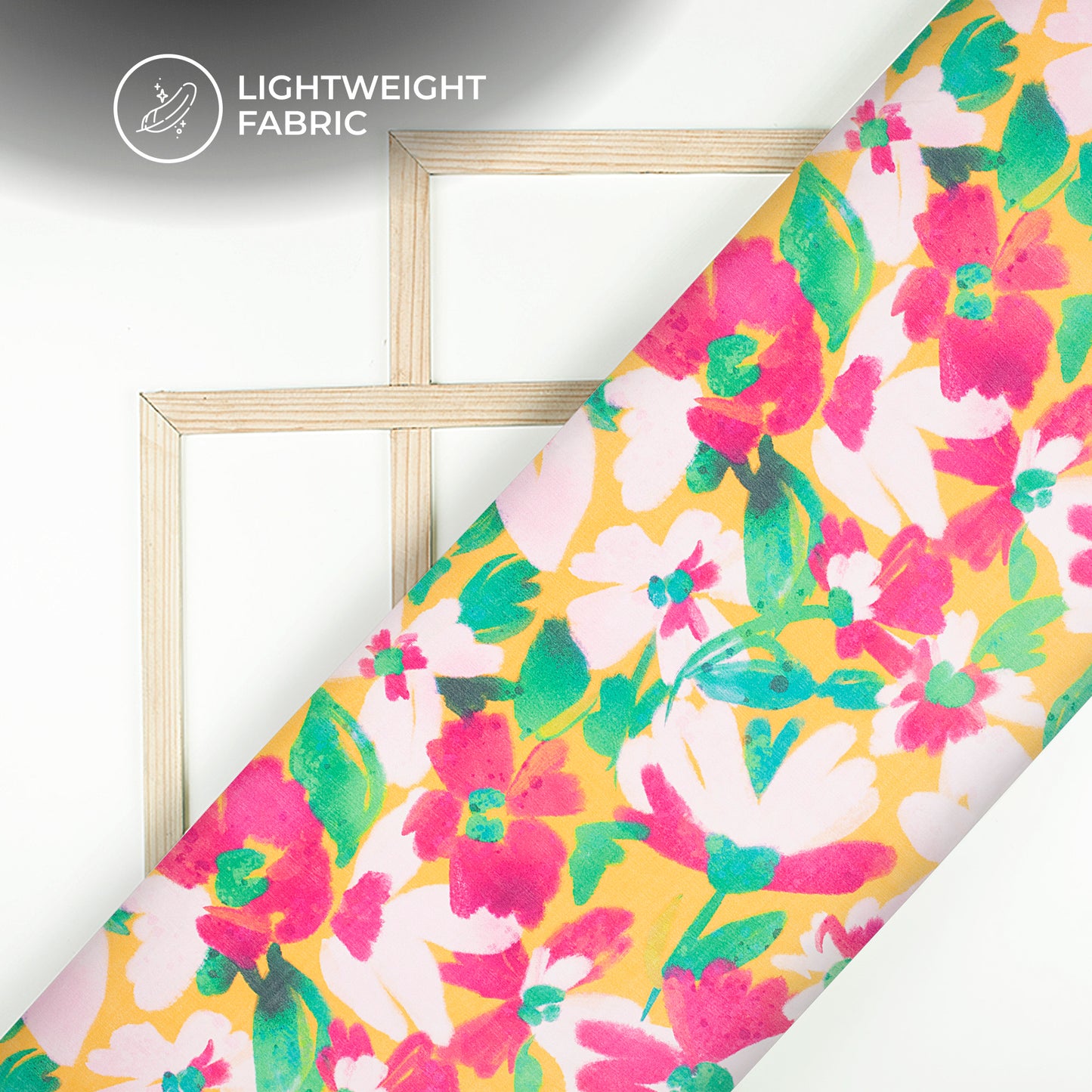 Poppy Botanical Flowers and Leaves Digital Print Chinnon Chiffon Fabric