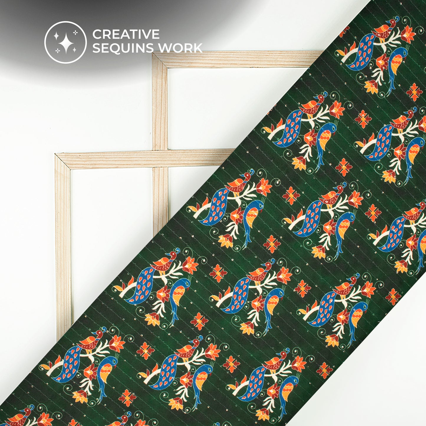 Exclusive Patolaa Digital Print Superior Sequins Velvet Fabric (Width 58 Inches)