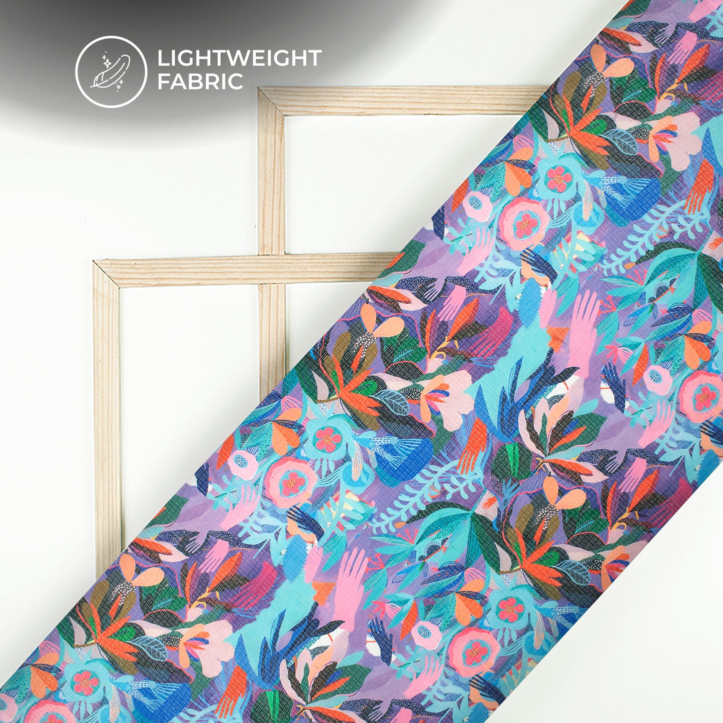 Trendy Quirky Floral Digital Print Kota Doria Fabric