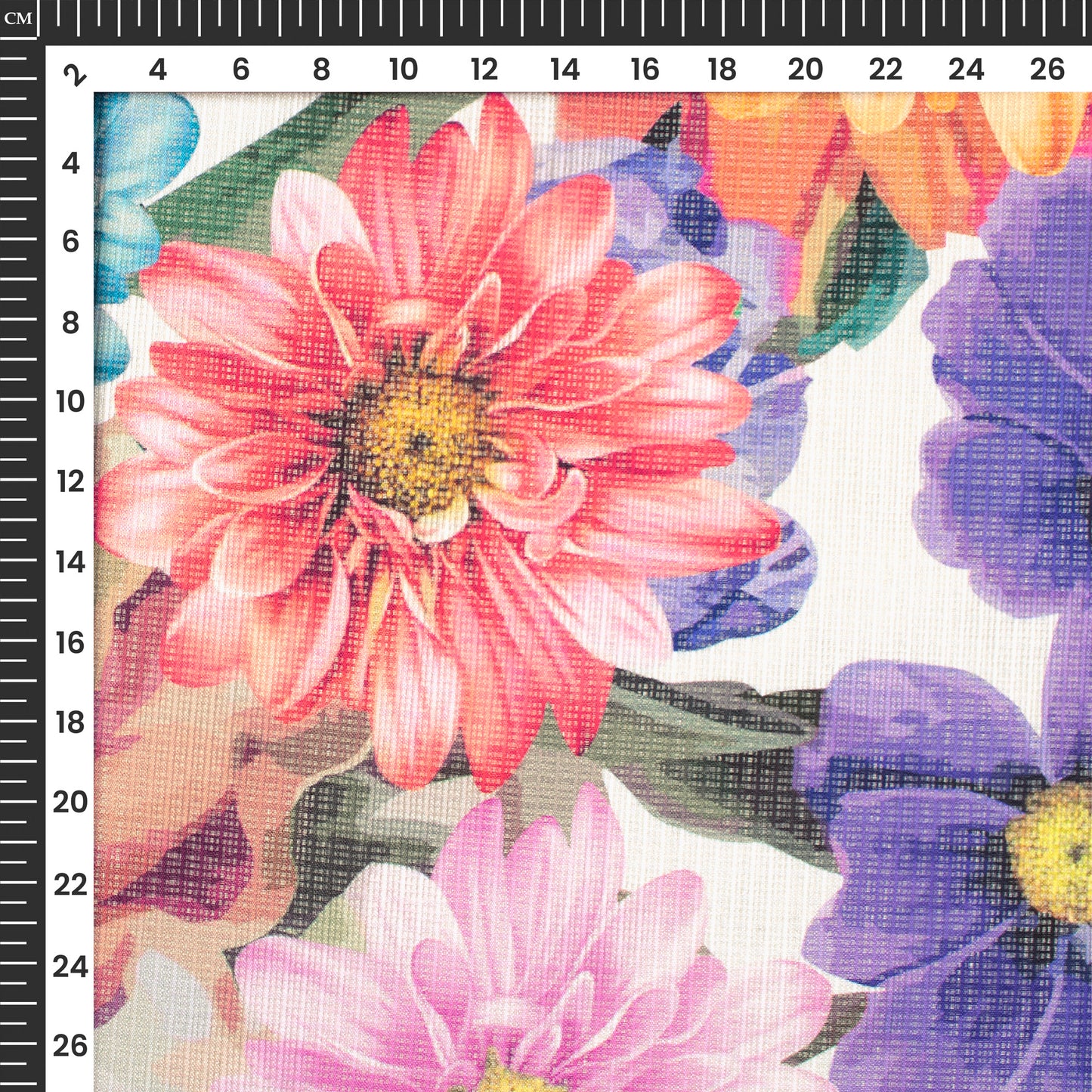 Seamless Blossom Floral Digital Print Kota Doria Fabric