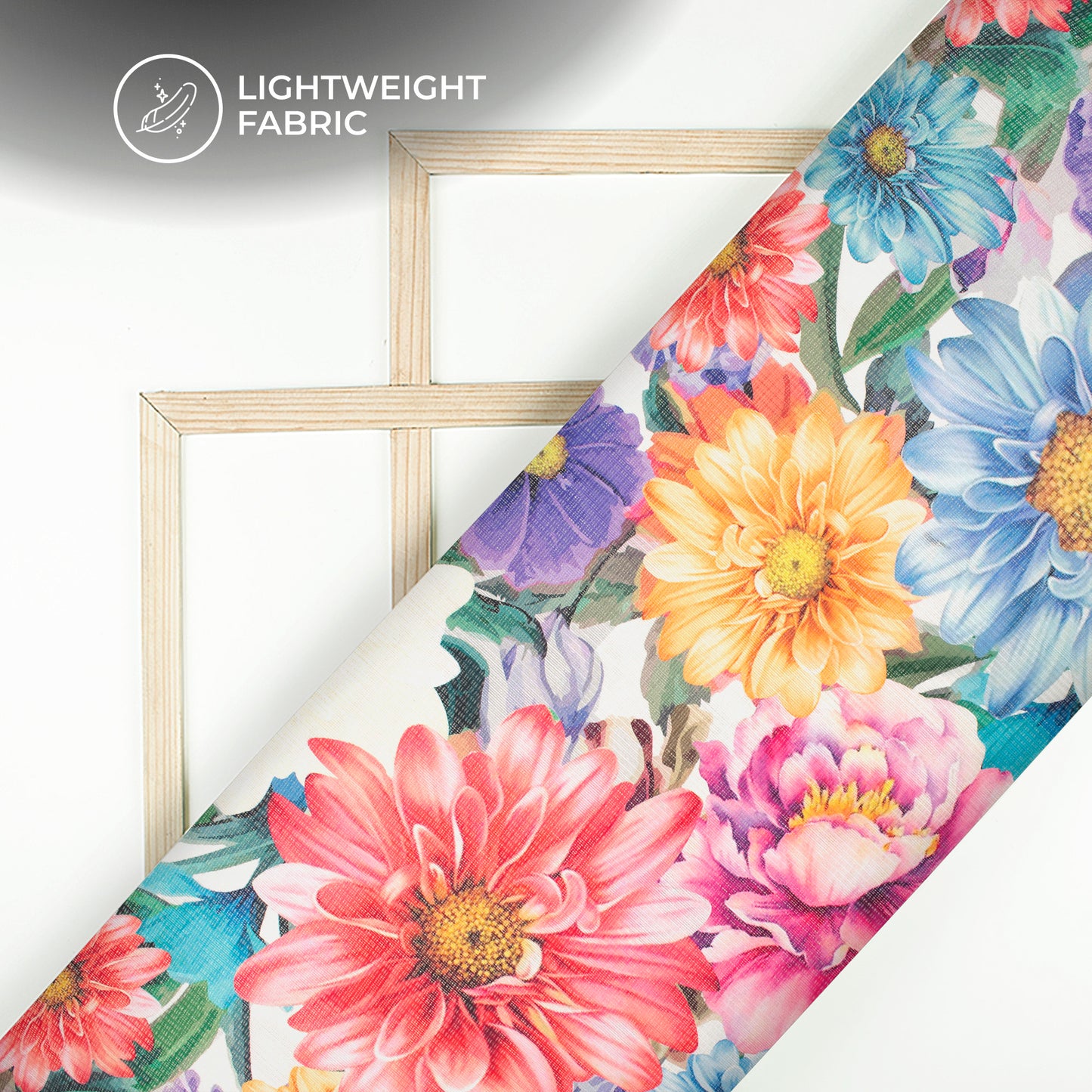 Seamless Blossom Floral Digital Print Kota Doria Fabric
