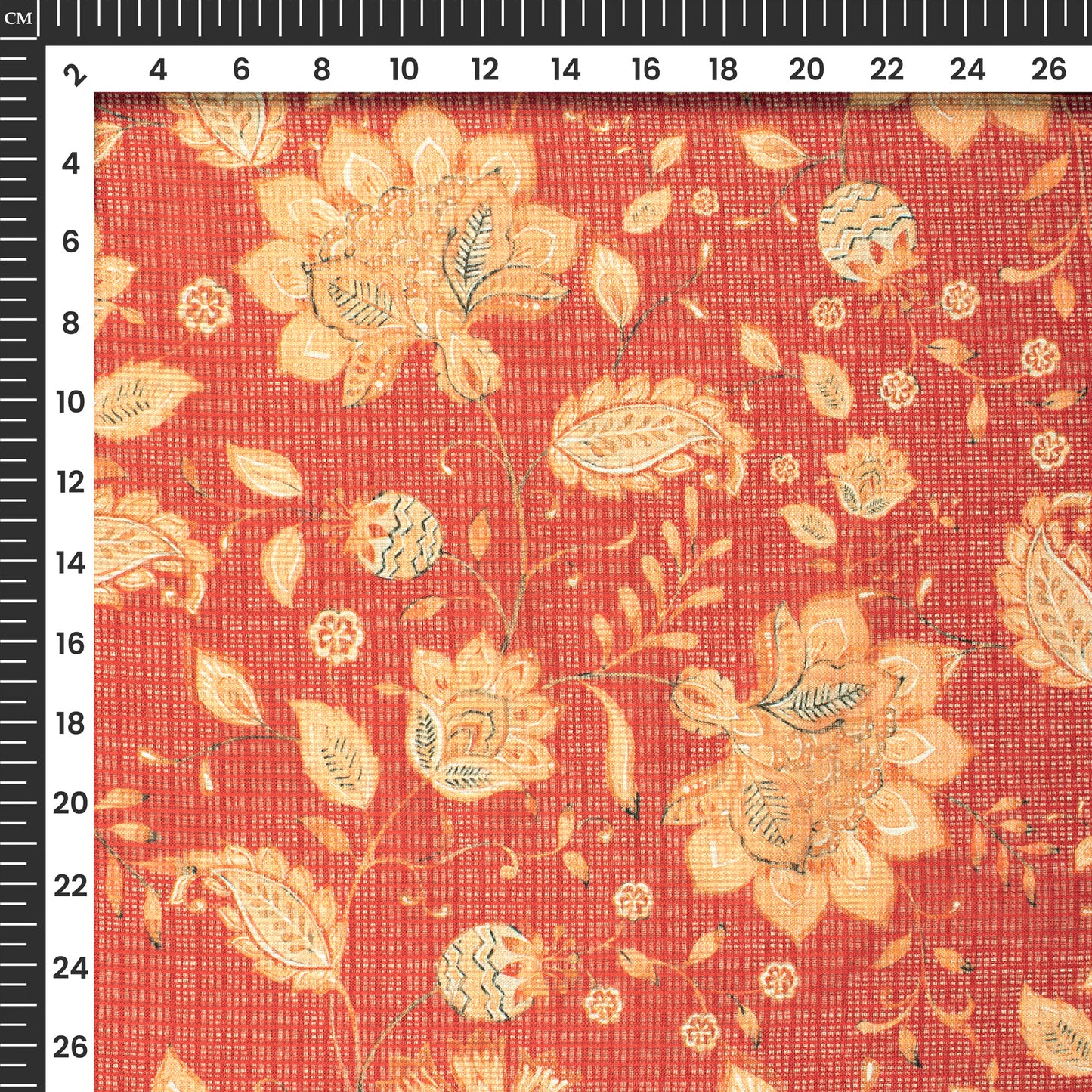 Stylish Vintage Floral Digital Print Kota Doria Fabric