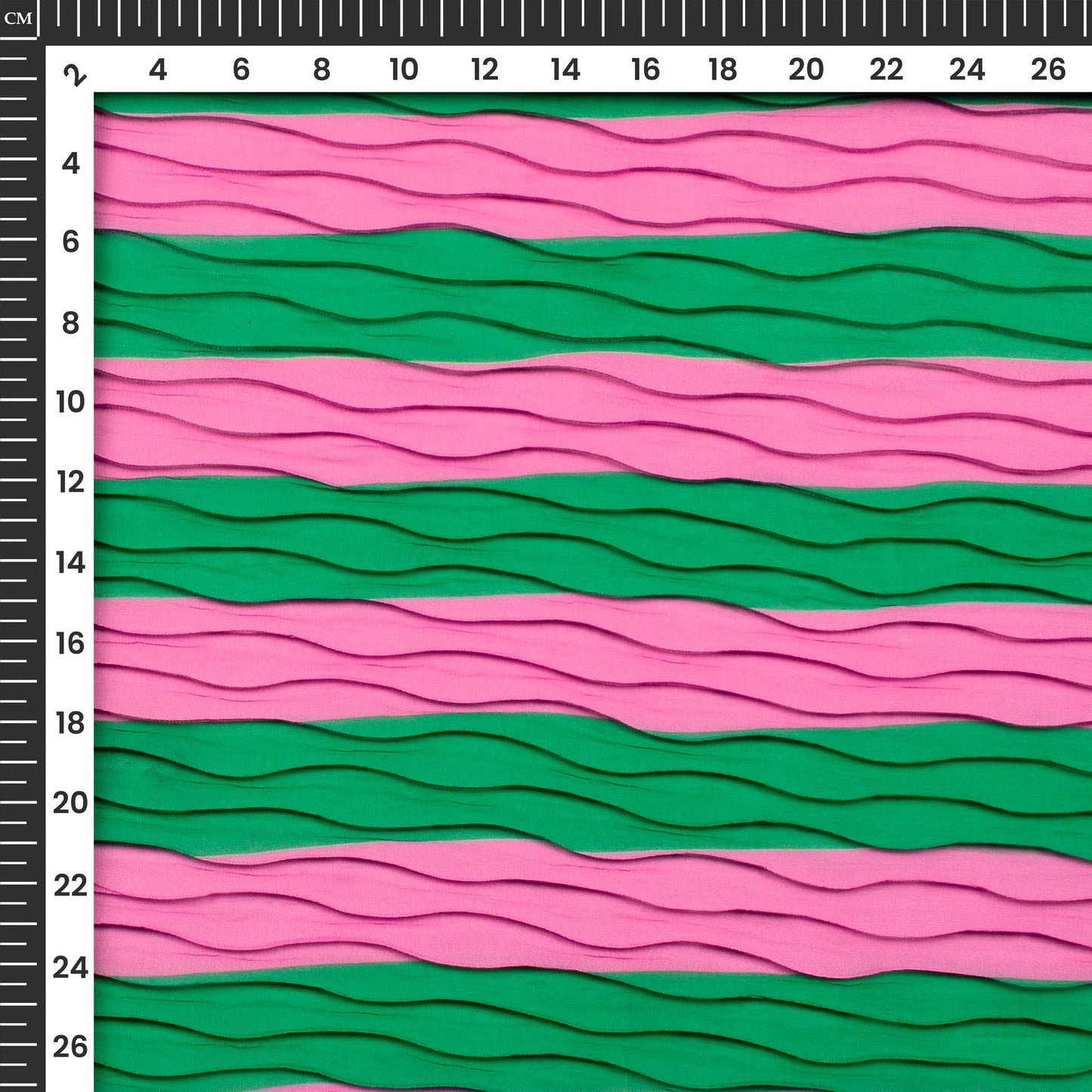 Lightweight Classic Stripes Wave Pleated Digital Print Georgette Fabric