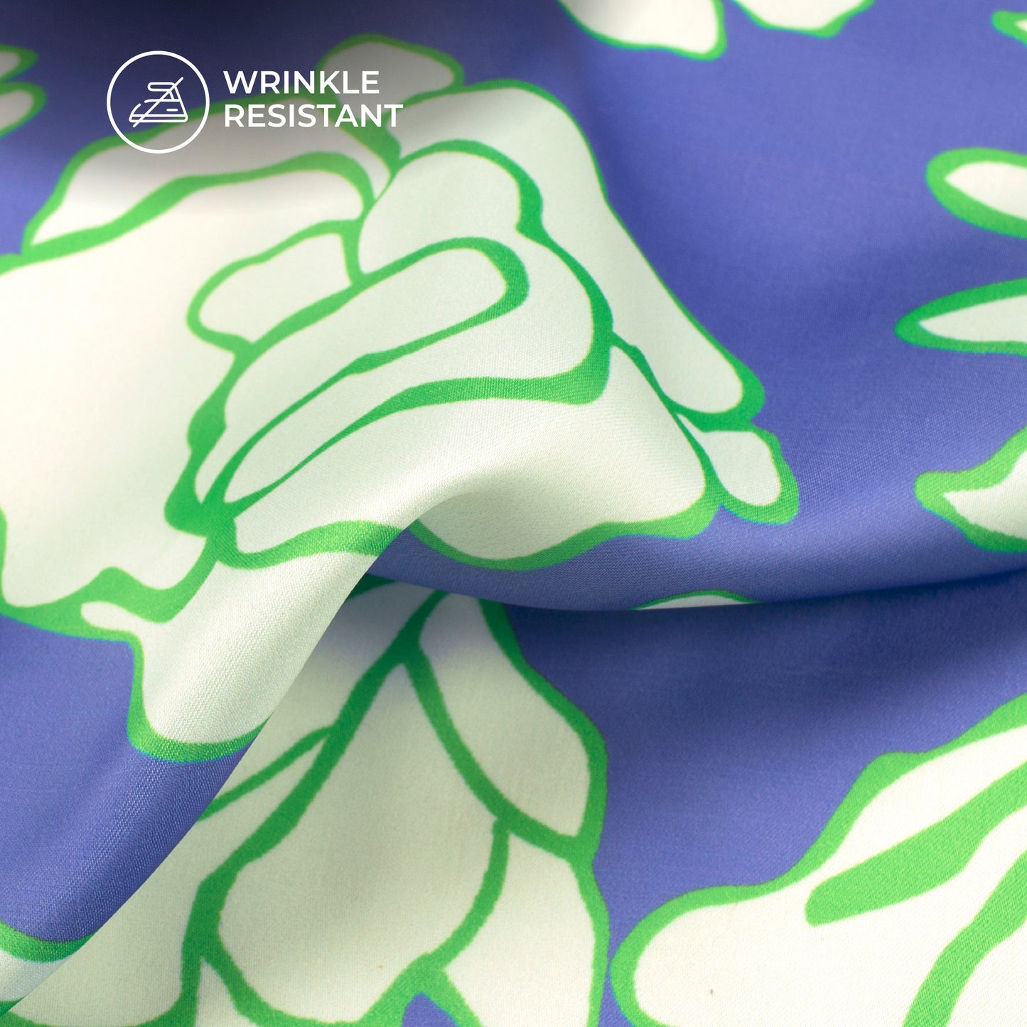 Trendy Abstract Aqua Floral Digital Print Luxurious Imported Satin Fabric