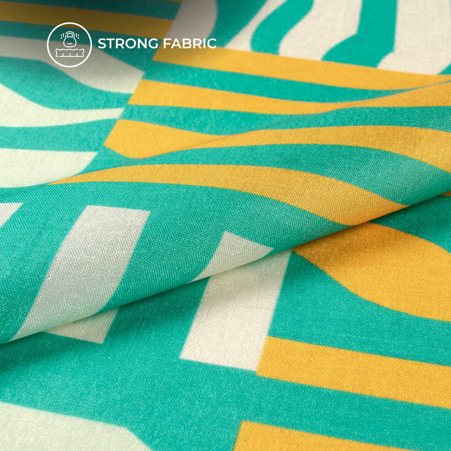 Premium Texture Stripes Digital Print Flat Silk Fabric