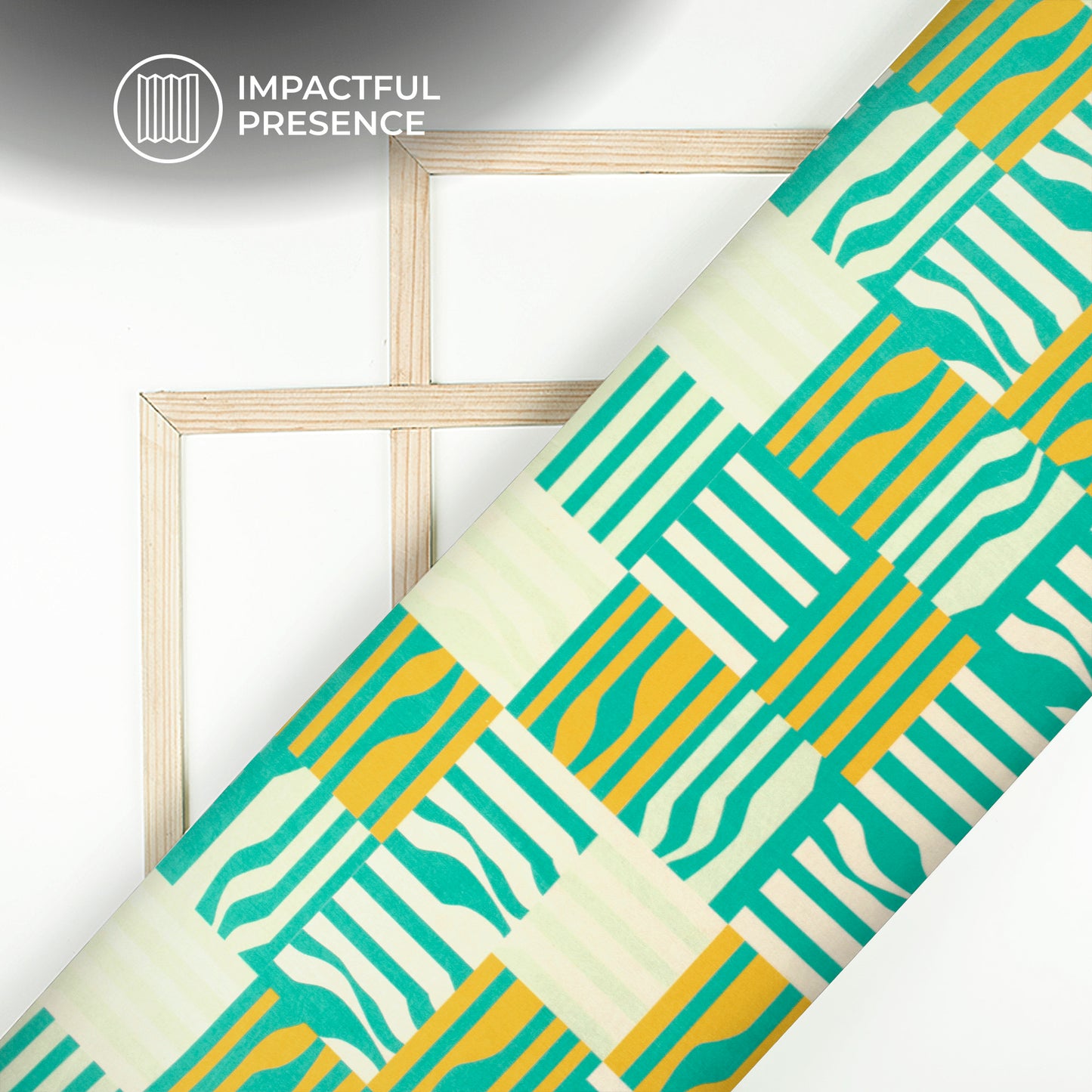 Premium Texture Stripes Digital Print Flat Silk Fabric
