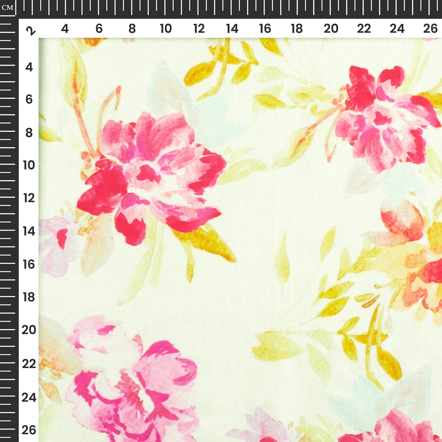 Exclusive Rich Rose Floral Digital Print Flat Silk Fabric